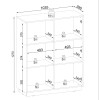 Rysunek techniczny komody Royal KW104: szerokość 103,5 cm, wysokość 127 cm, głębokość 39 cm