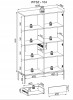 Rysunek techniczny witryny Sento WTSZ104: szerokość 104 cm, wysokość 166 cm, głębokość 39 cm – dokładne wymiarowanie bryły