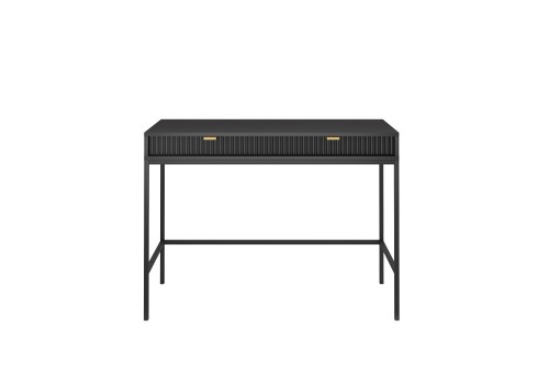 Toaletka czarna Nova T104, widok z przodu, dwie szuflady, nowoczesny design, czarny mat, szerokość 104 cm widok 2