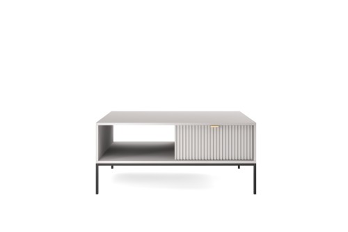 Stolik kawowy szary Nova L104, widok z przodu, szerokość 104 cm, szary matowy blat i nowoczesny design widok 2