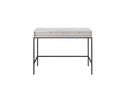 Toaletka szara Nova T104, widok z przodu, dwie szuflady, nowoczesny design, szary mat, szerokość 104 cm widok 2
