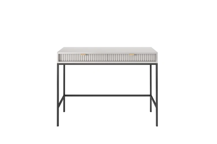 Toaletka szara Nova T104, widok z przodu, dwie szuflady, nowoczesny design, szary mat, szerokość 104 cm widok 2