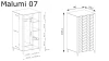Szafa Malumi MM-7 Czarny Painflow – rysunek techniczny z wymiarami