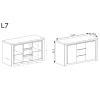 Komoda Livinio LIVINIO-7 Ribbeck – rysunek techniczny z wymiarami