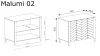 Komoda Malumi MM-2 Czarny Painflow – rysunek techniczny z wymiarami