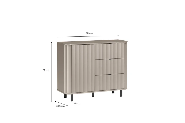 Komoda Novado NOVADO-3 Clay Gray – widok studyjny 2