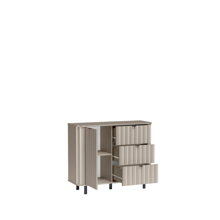 Komoda Novado NOVADO-3 Clay Gray – otwarte drzwi 1