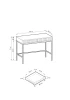 Rysunek techniczny toaletki Nova T104: szerokość 104 cm, wysokość 77 cm, głębokość 50 cm, wysokość stelaża 64 cm