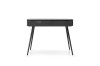 Toaletka czarna Zova T103 z wysuniętymi szufladami, widoczne prowadnice z dociągiem i matowe wykończenie płyty 18 mm