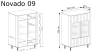 Witryna Novado NOVADO-9 Clay Gray – rysunek techniczny z wymiarami 1