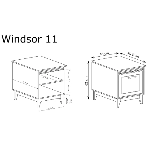 Stolik Nocny Windsor WINDSOR-11 Cashmere