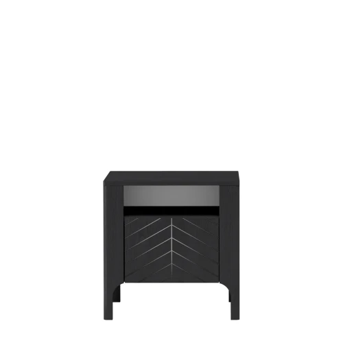 Stolik Nocny Malumi MM-10 Czarny Painflow – widok frontalny studio
