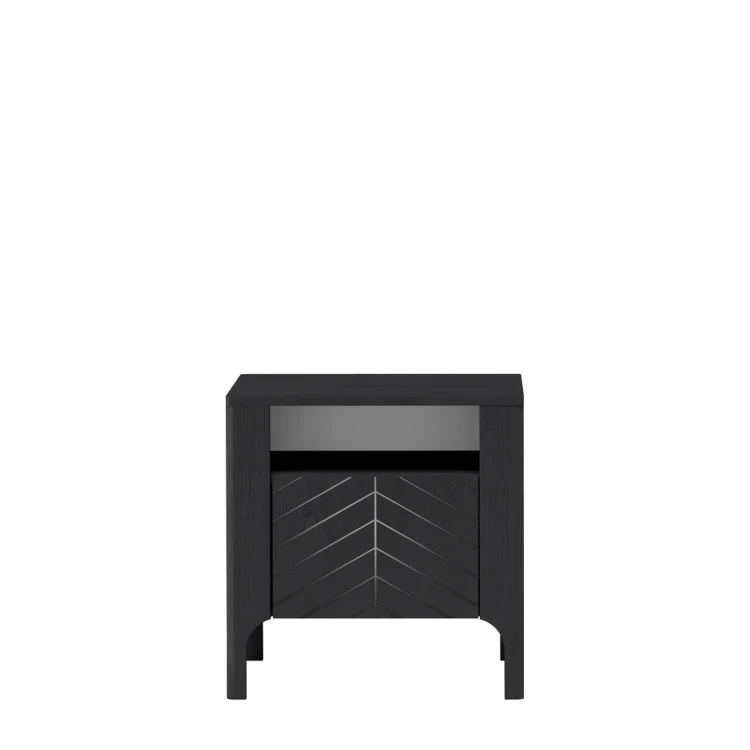 Stolik Nocny Malumi MM-10 Czarny Painflow – widok frontalny studio