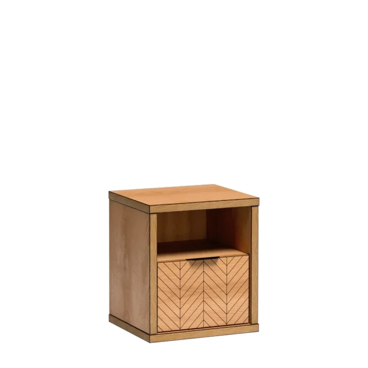 Stolik Nocny Fonti F-13 Caramel Oak – widok frontalny studio