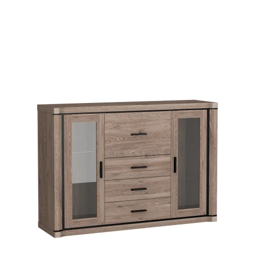 Komoda-Witryna Dallas D-7 Dąb Truflowy – widok frontalny studio