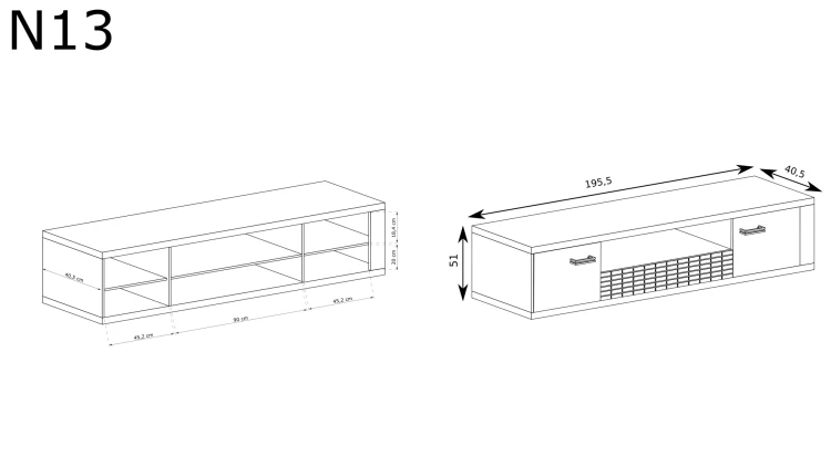 RTV Natural N13 Ribbeck – rysunek techniczny z wymiarami