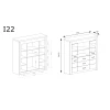 Komoda Indianapolis I-22 Jesion Ciemny – rysunek techniczny z wymiarami