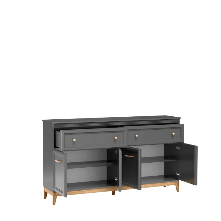 Komoda Terra TA-2 Szary Diament – otwarte drzwi 2