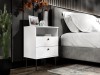 Stolik nocny HIGH II 22, 2 szuflady, bia - zdjecie 1