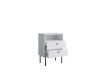 Stolik nocny HIGH II 22, 2 szuflady, bia - zdjecie 2