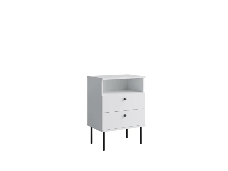 Stolik nocny HIGH II 22, 2 szuflady, bia - zdjecie 3