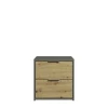 Stolik nocny RIMINI 23, 2 szuflady, grafitowy/dąb artisan, 45,9 cm – 1