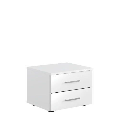 Stolik nocny SIENA 23, 2 szuflady, biały wysoki połysk, 46,5 cm – 1
