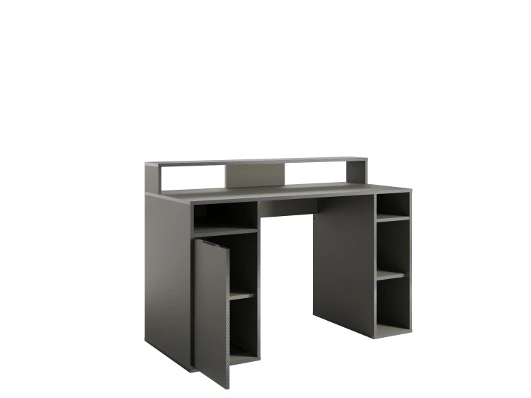 Biurko CARBON 60, 1 drzwi, grafitowy, 125 cm – 2