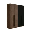 Szafa WENECJA 20, 4 drzwi, orzech elegant/czarny, 220,5 cm – 1