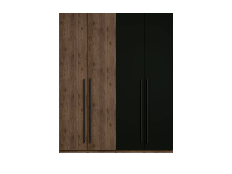 Szafa WENECJA 20, 4 drzwi, orzech elegant/czarny, 220,5 cm – zdjęcie produktu na białym tle 3