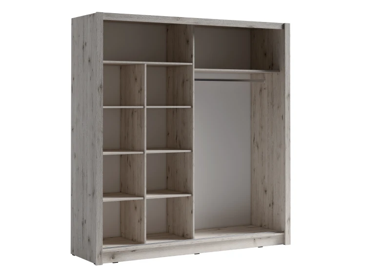 Szafa BORA XI, 2 drzwi, dąb wellington, 215 cm – 2