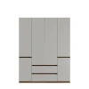 Szafa MADISON 46, 4 drzwi, orzech elegant/szary neutralny, 230,5 cm – 1