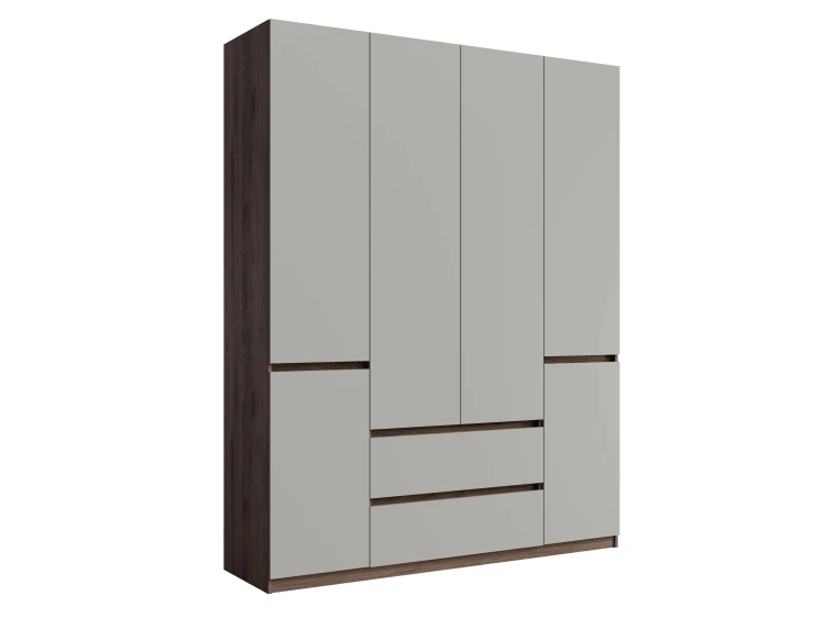 Szafa MADISON 46, 4 drzwi, orzech elegant/szary neutralny, 230,5 cm – 3