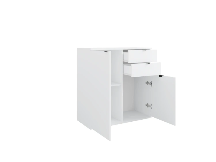 Komoda TETRIS II 04, 3 drzwi, biel górska, 83,5 cm – 2