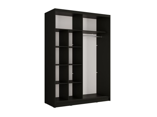Szafa ALUNA III 10, 2 drzwi, czarny onyx, 150 cm – aranżacja wnętrza