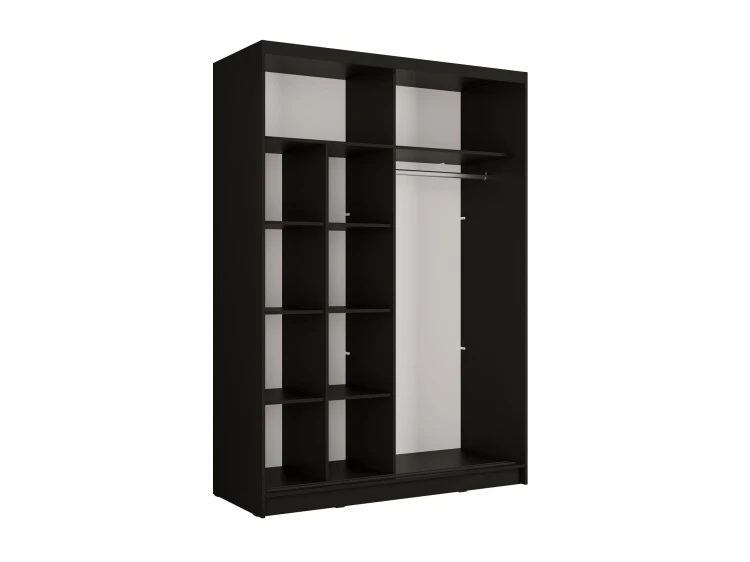 Szafa ALUNA III 10, 2 drzwi, czarny onyx, 150 cm – aranżacja wnętrza