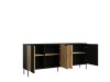 Komoda RIMINI 04, 4 drzwi, czarny/dąb artisan, 220 cm – aranżacja wnętrza