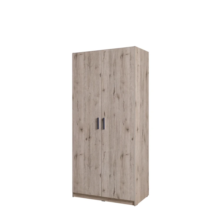 Szafa SNOW 02, 2 drzwi, dąb wellington/grafitowy, 91 cm – zdjęcie produktu na białym tle