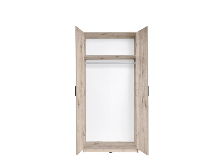 Szafa SNOW 02, 2 drzwi, dąb wellington/grafitowy, 91 cm – aranżacja wnętrza
