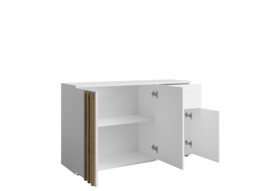 Komoda TOLL 02, 3 drzwi, biały, 120 cm – aranżacja wnętrza
