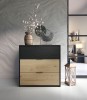 Komoda UPSALA 27, czarny grafitowy/dąb artisan, 80 cm – aranżacja wnętrza