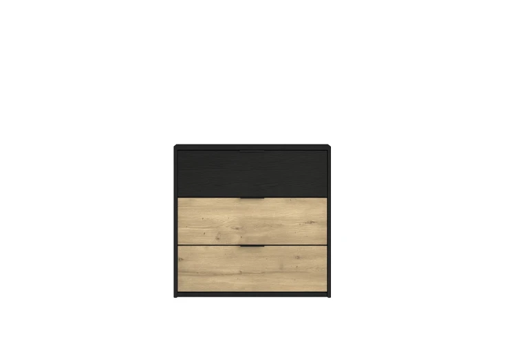 Komoda UPSALA 27, czarny grafitowy/dąb artisan, 80 cm – aranżacja wnętrza