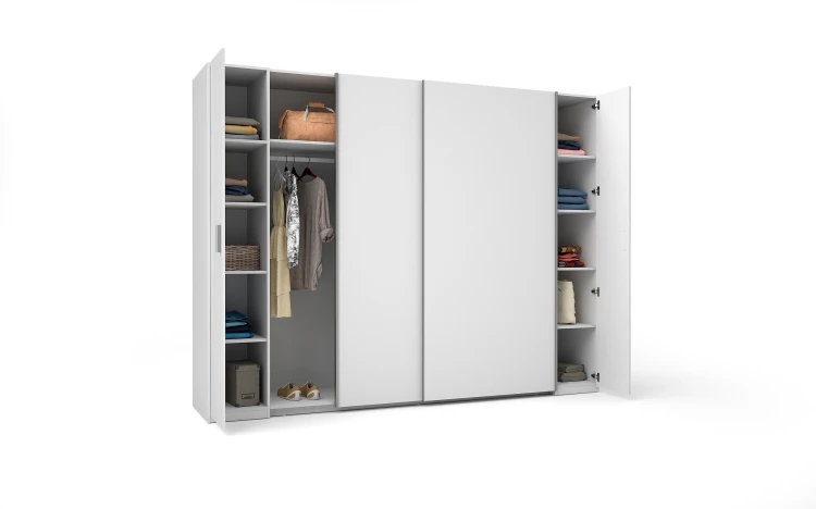 Szafa STORE II 20, 4 drzwi, biały, 270 cm – aranżacja wnętrza