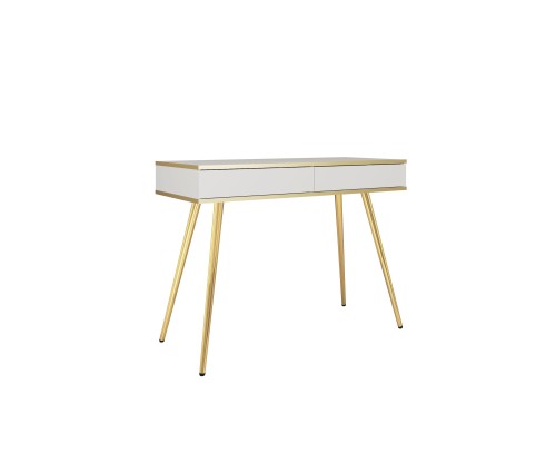 Biała toaletka Oro T102 konsola 102 cm ze złotymi nogami