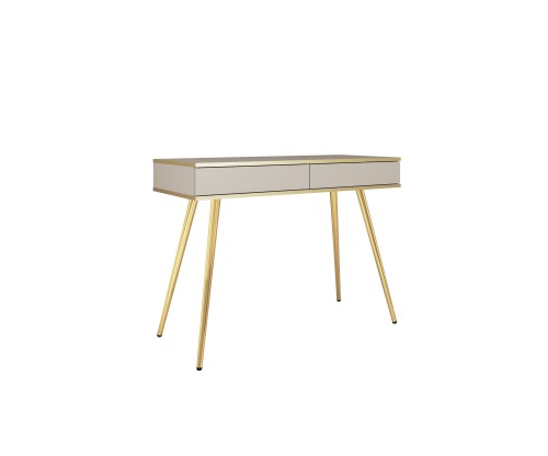 Beżowa toaletka Oro T102 konsola 102 cm ze złotymi nogami