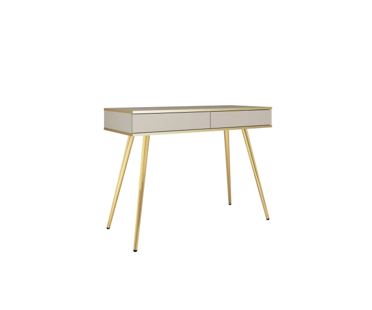 Beżowa toaletka Oro T102 konsola 102 cm ze złotymi nogami