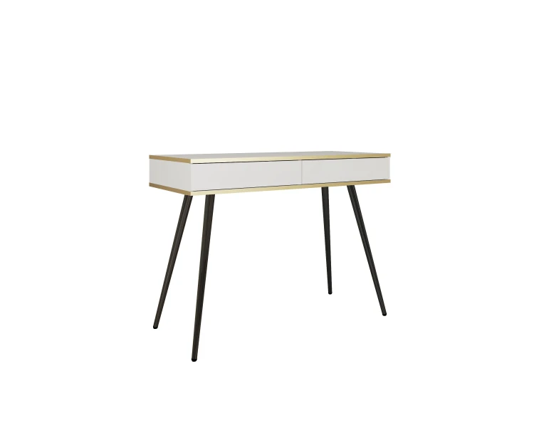 Biała toaletka Oro T102 konsola 102 cm z czarnymi nogami