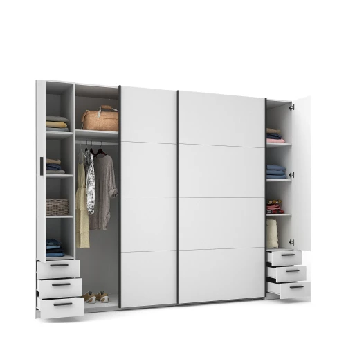 Szafa STORE II 21, 4 drzwi, biały, 270 cm
