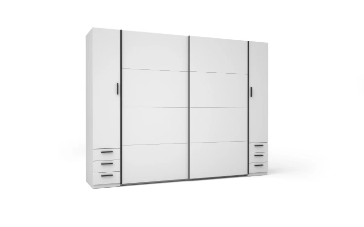 Szafa STORE II 21, 4 drzwi, biały, 270 cm – aranżacja wnętrza