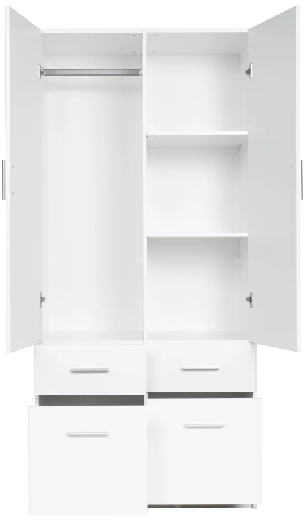 Szafa TALLIN 03, 2 drzwi, biały, 91 cm – aranżacja wnętrza